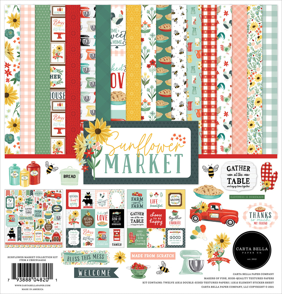 SUNFLOWER MARKET 12x12 Collection Kit - Carta Bella – The 12x12 Cardstock  Shop